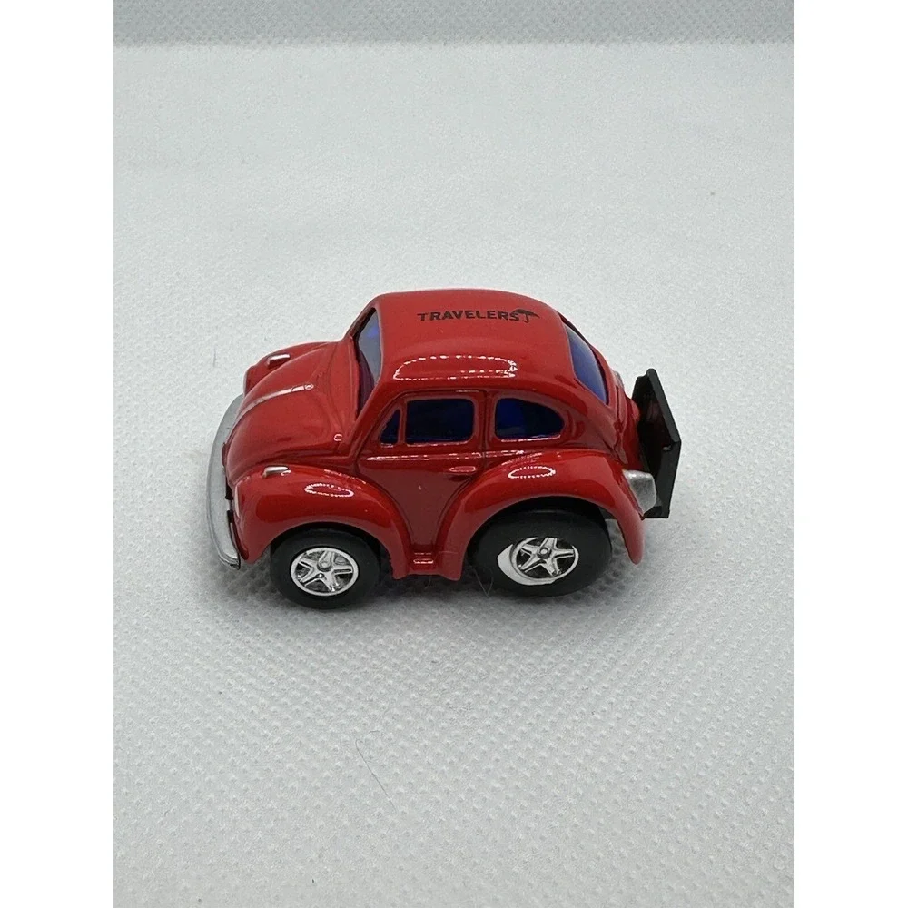Diecast Welly Volkswagen Beetle Kafer Red Mini Travelers Insurance Promo- RARE